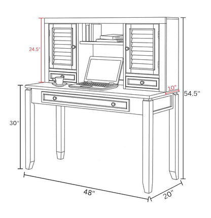 Boca - Desk With Hutch - Cottage White