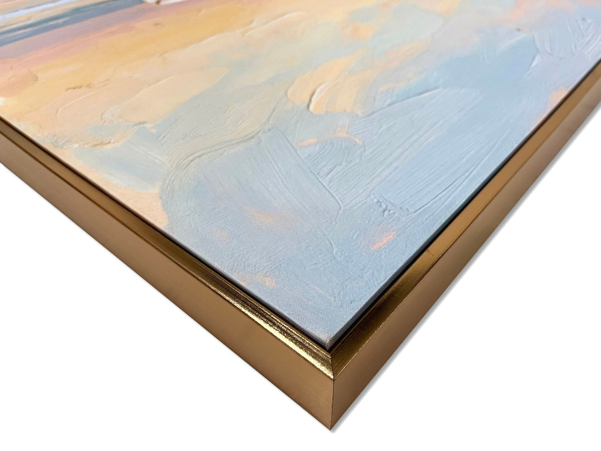 Saltwater Reverie II - 28 X 40 - Hand-Embellished Canvas In Frame - Blue, Beige