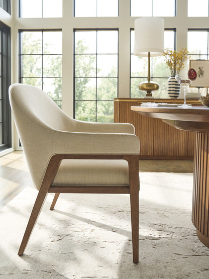 La Costa - Seacove Upholstered Arm Chair - Beige / Dark Brown