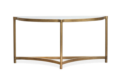 Cassidy - Demilune Sofa Table - Aged Brass And Volakas Classic