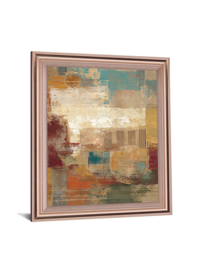 Golden Haze Geometry - 28" x 34" Framed Wall Art - Beige