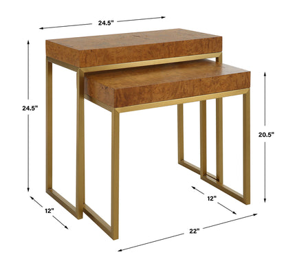 Burl-esque - Wooden Nesting Tables (Set of 2)