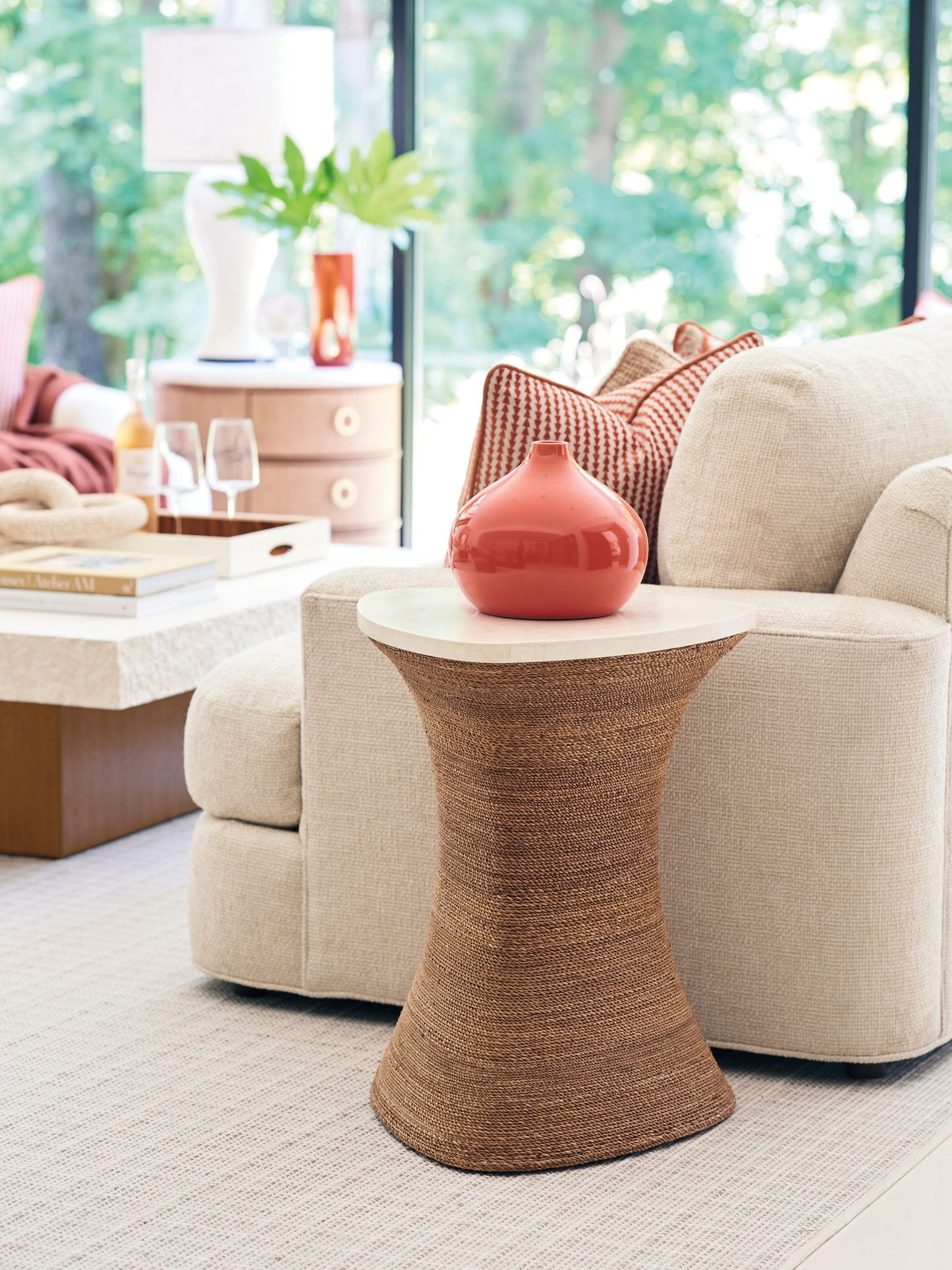 Palm Desert - Haley Woven Accent Table - Dark Brown