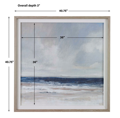 Distant Land - Framed Print - Blue