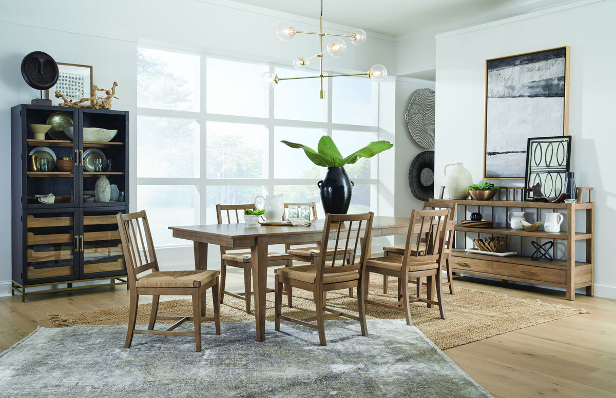 Lindon - Dining Side Chair With Paper Cord Seat (Set of 2) - Belgian Wheat / Light Brown