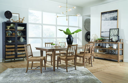 Lindon - Dining Side Chair With Paper Cord Seat (Set of 2) - Belgian Wheat / Light Brown