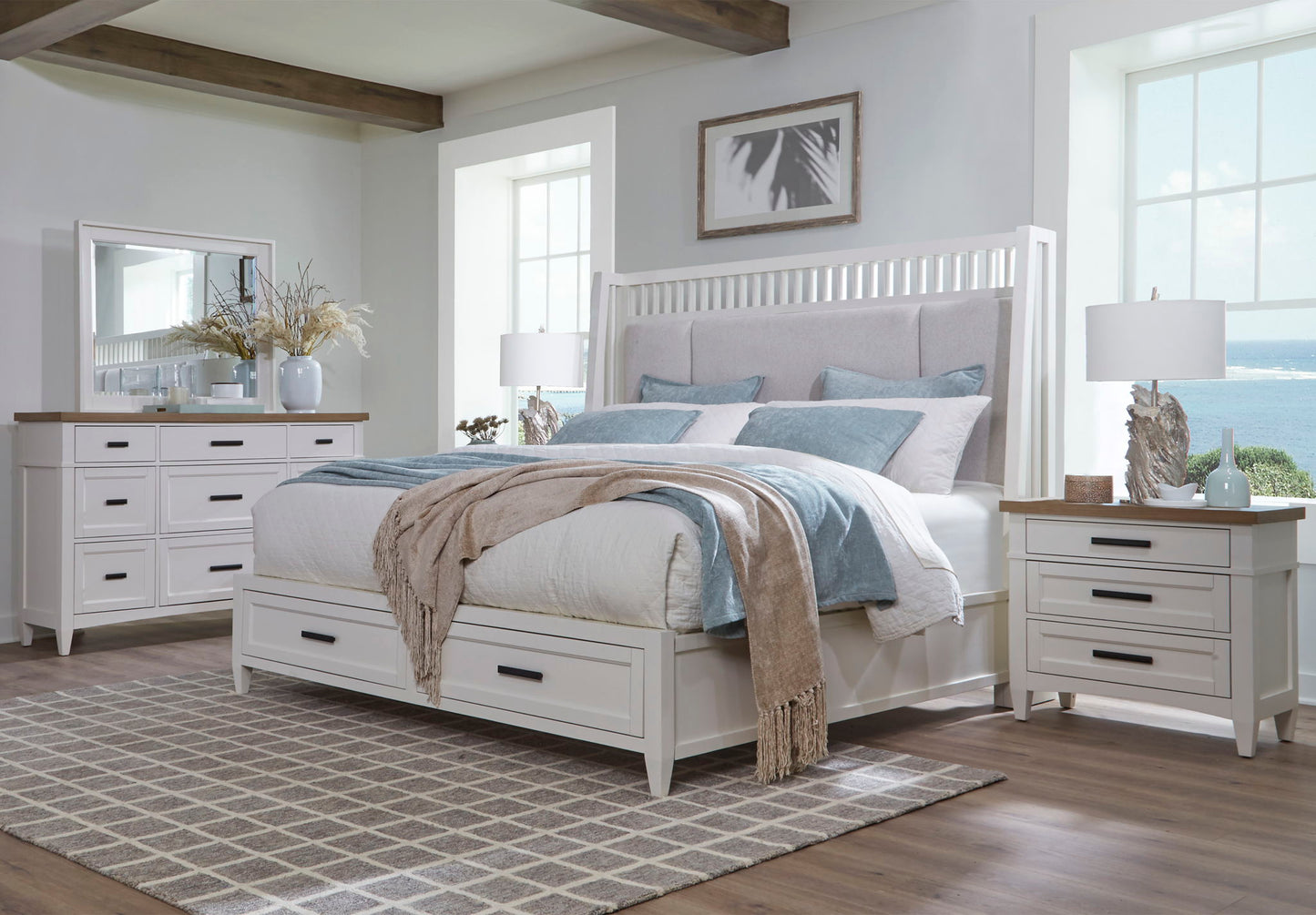 Americana Modern Bedroom - Queen Shelter Headboard - Cotton