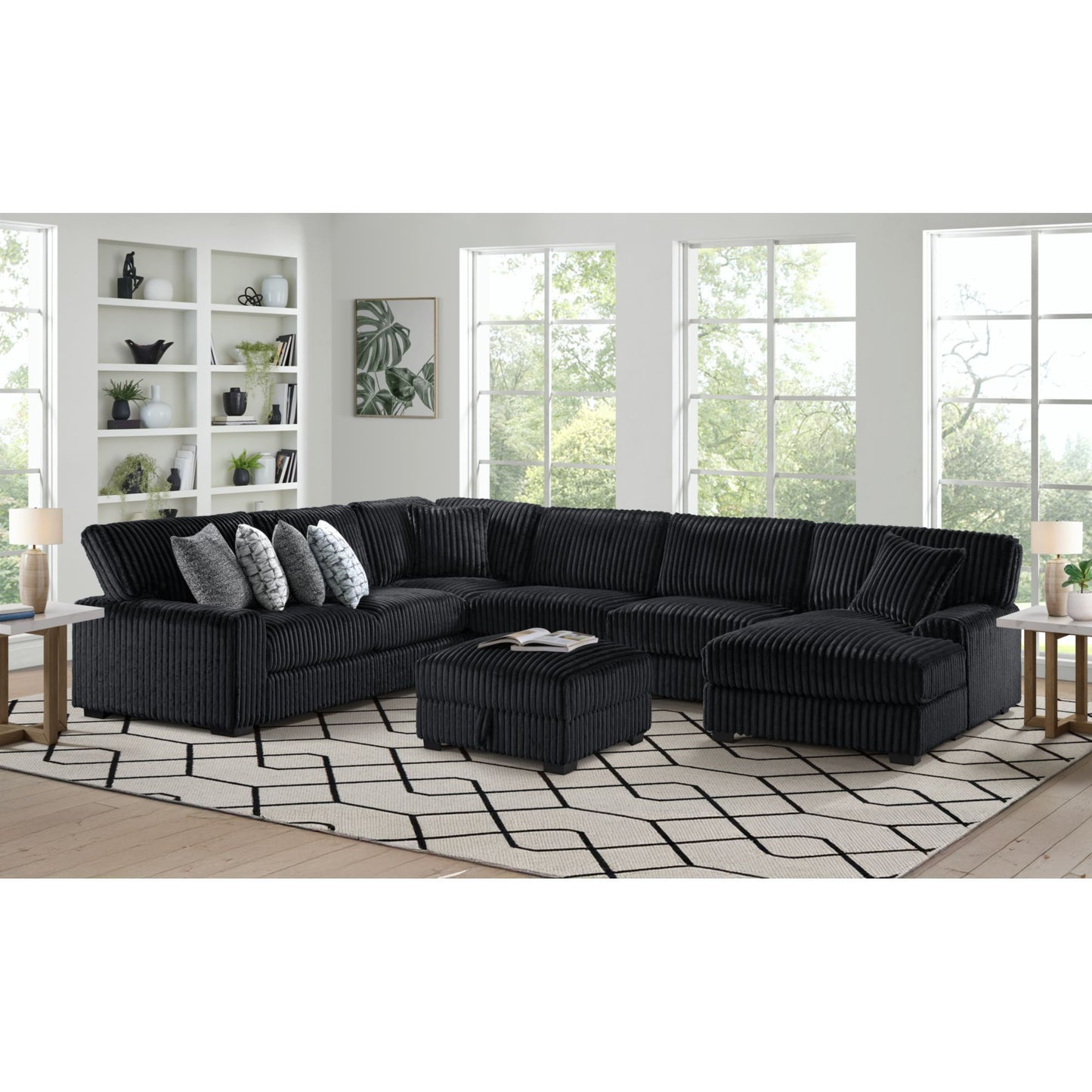 Nightfall - Storage Ottoman - Grand Cord Black