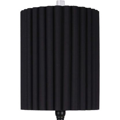 "Obsidian Elegance" Metal Buffet Lamp (Set of 2) - Black / Clear Crystal