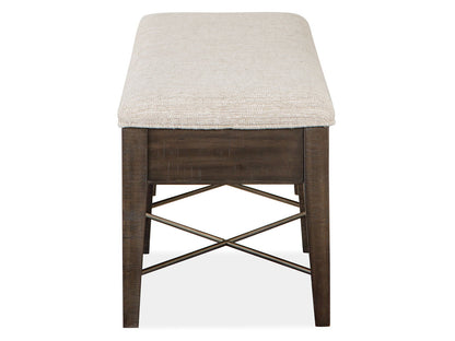 Westley Falls - Bench With Upholstered Seat - Graphite