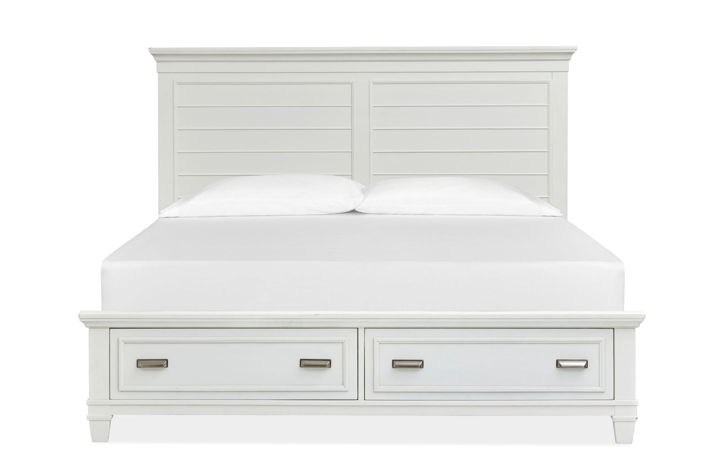 Charleston - Queen Panel Bed Storage Footboard - White Dove