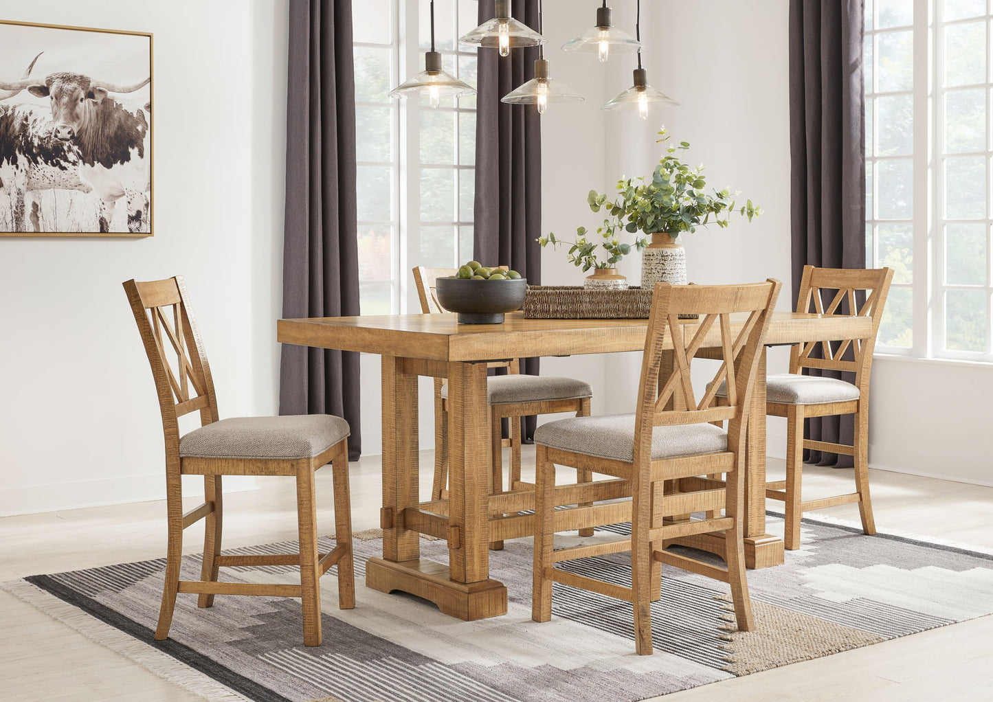 Havonplane - Upholstered Barstool (Set of 2) - Brown