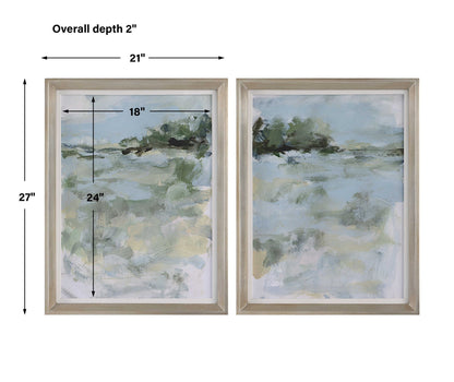 Far Away View - View Framed Prints - Light Blue