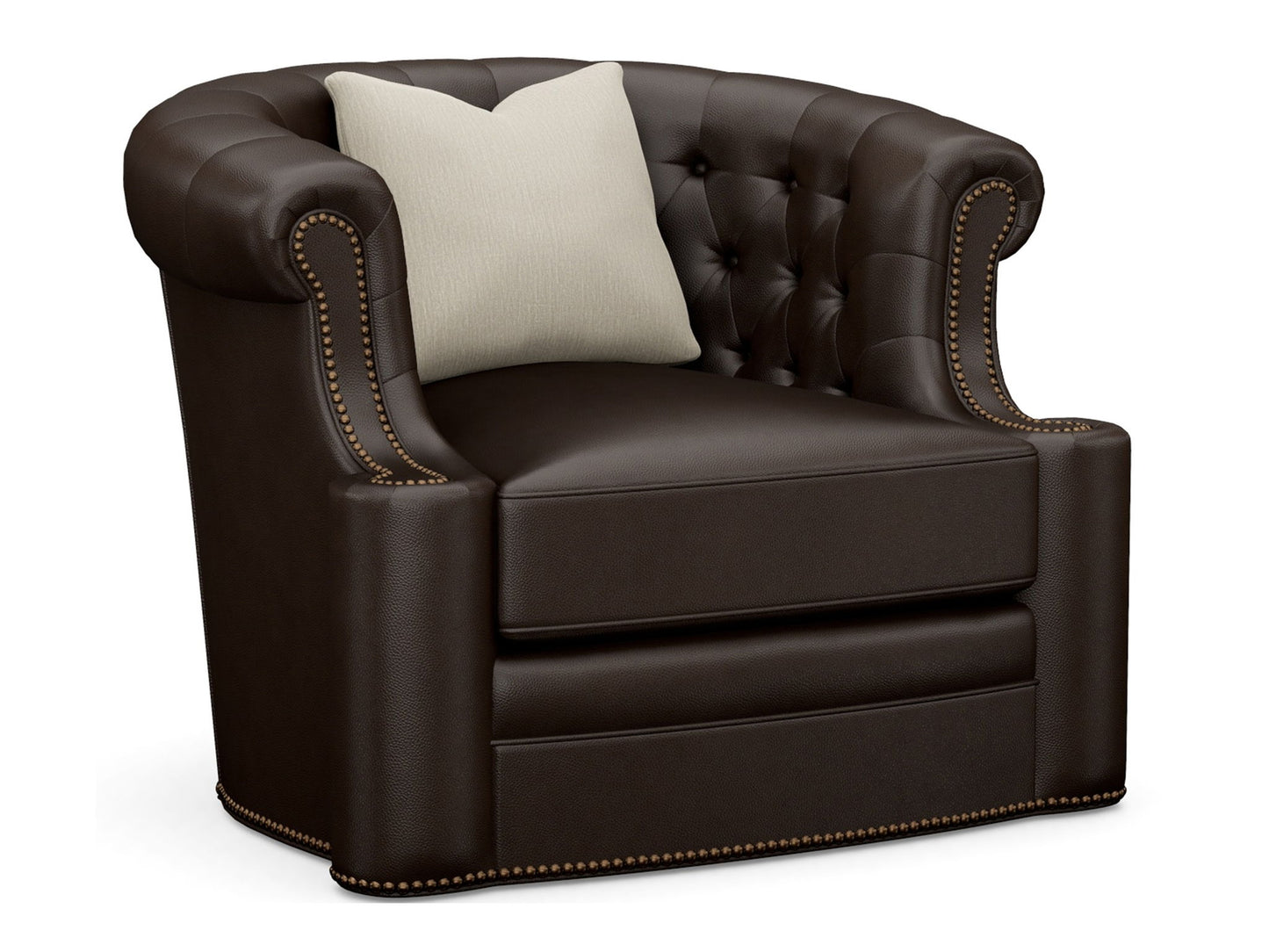 Lexington Leather - Feroni Leather Swivel Chair - Dark Brown