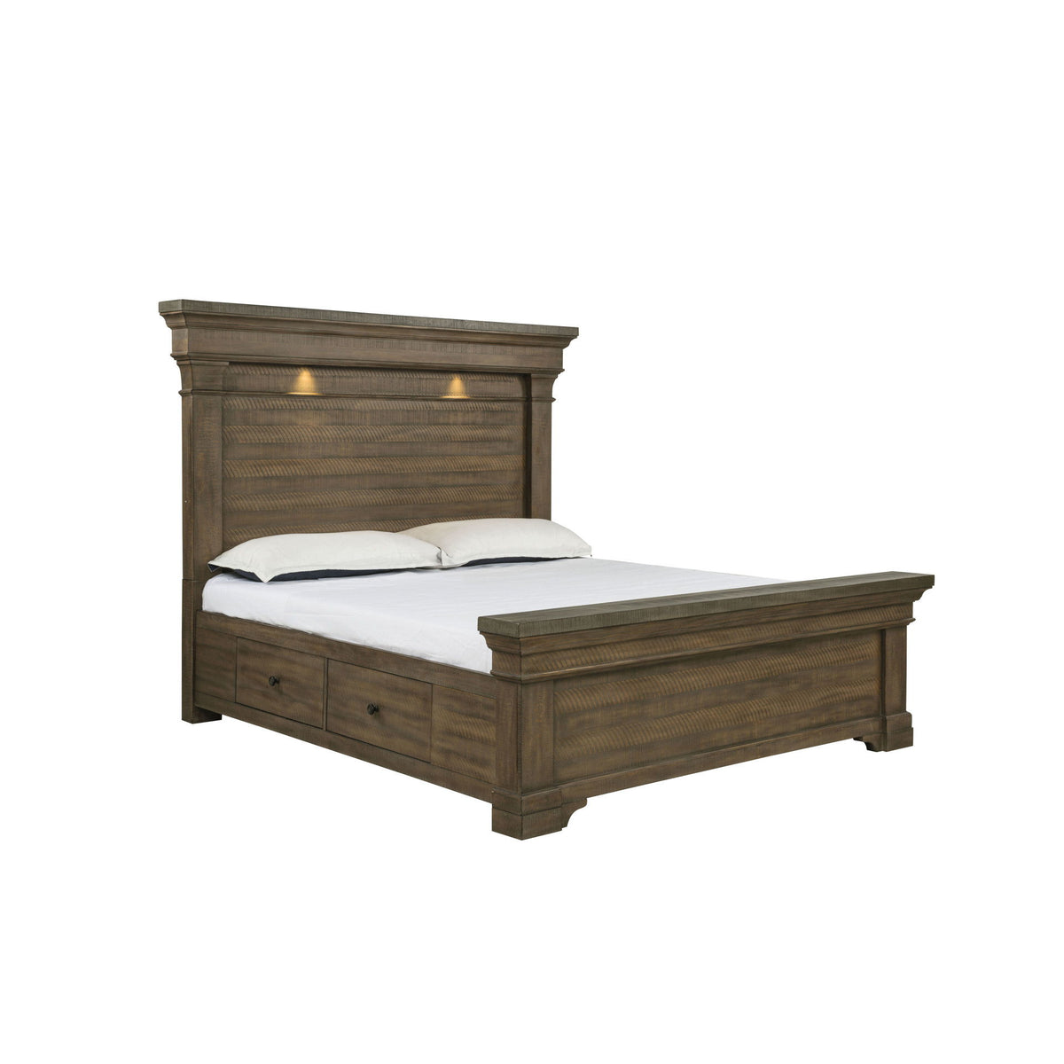 Augusta - 5/0-6/6 Queen/King Storage Side Rails - Rustic Brown