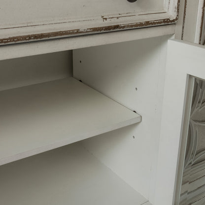 Magnolia Manor - Entertainment TV Stand (Glass Doors) - Antique White