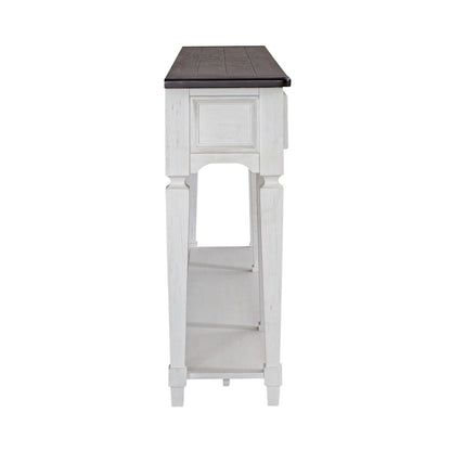 Allyson Park - Hall Table - Wirebrushed White / Charcoal