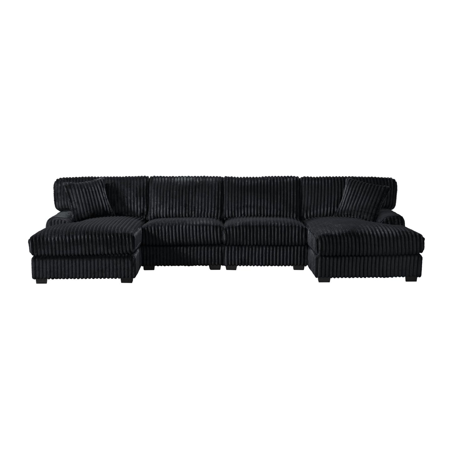 Nightfall - RHF Chaise With 1 Pillow 20" - Grand Cord Black