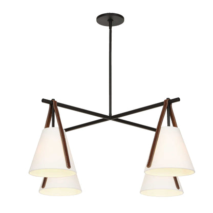 Reins - Accent Straps 4 Light Chandelier - Black
