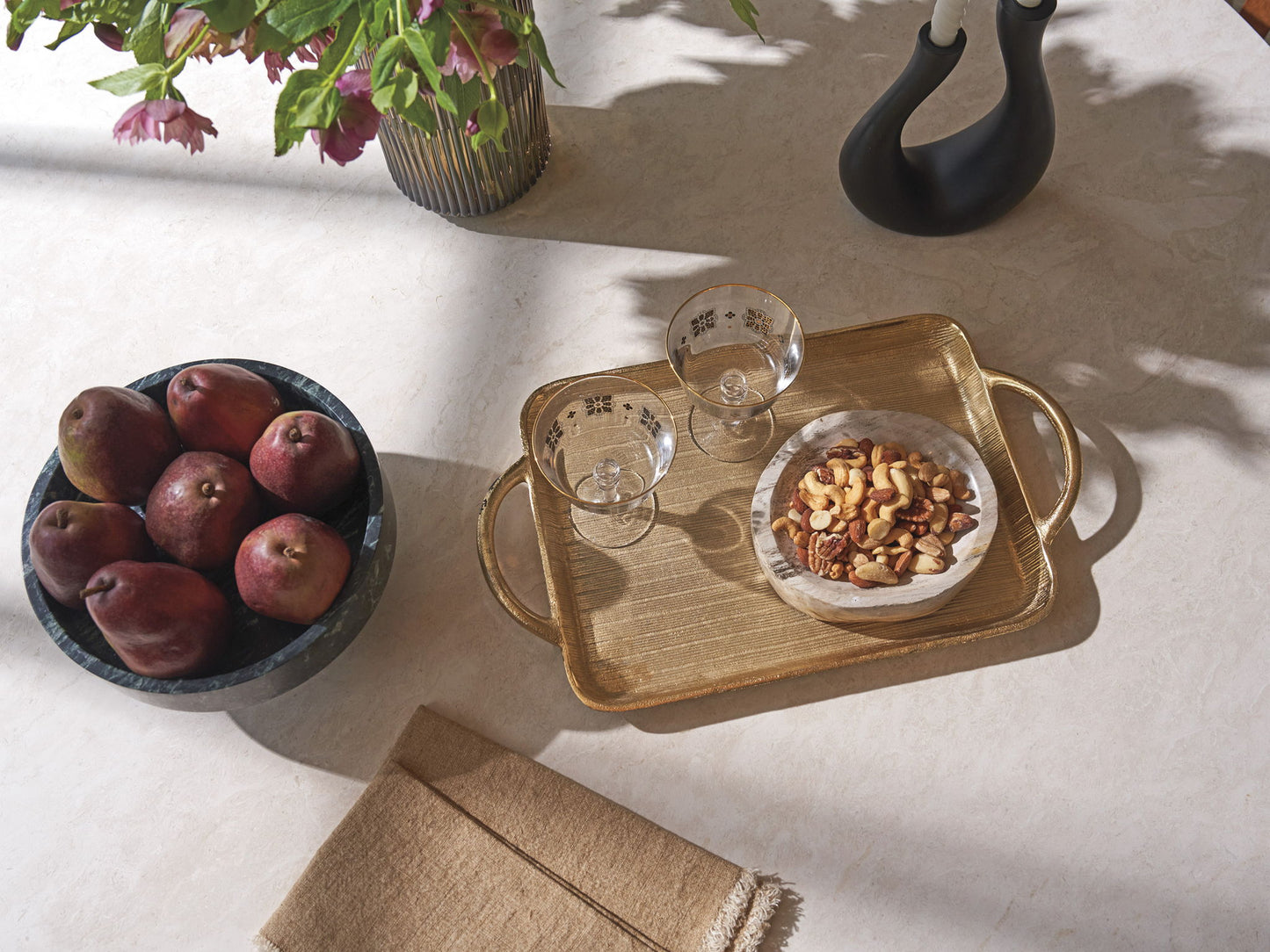 La Costa - Cabrillo Round Dining Table - Dark Brown / White