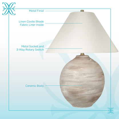 Rustic Sphere Ceramic Table Lamp (Set of 2) - Natural Bisque
