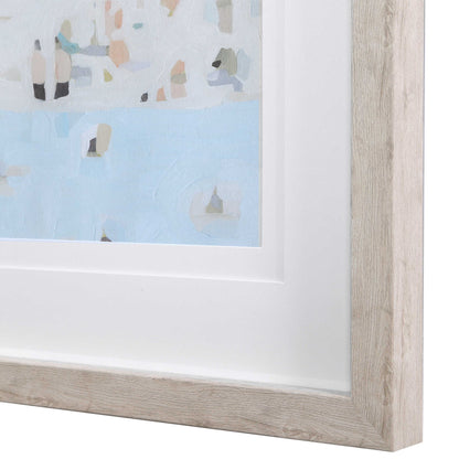 Sea Glass Sandbar - Framed Prints (Set of 2) - Light Blue