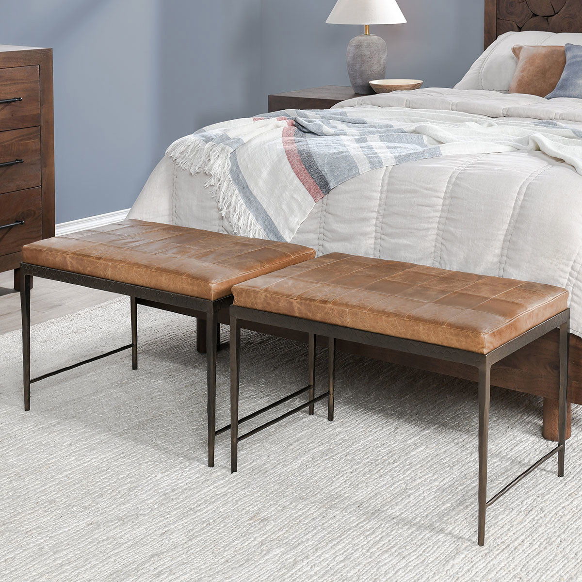 Malo - 28" Leather Bench