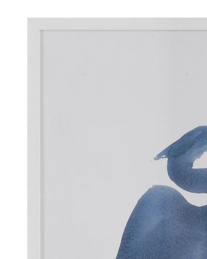 Heron In Blue I Framed Art - Blue