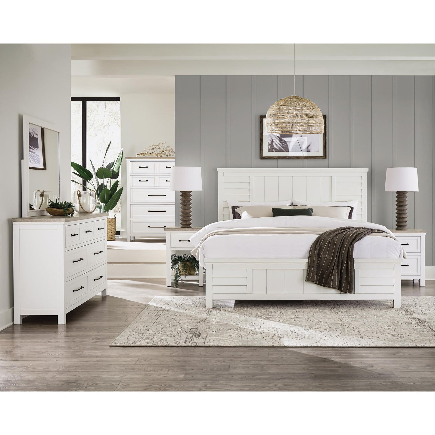 Cora - Queen Louver Footboard - Cloud
