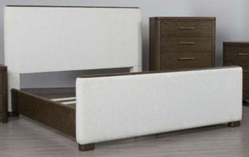 Radkin - Queen Upholstered Panel Headboard - Burnished Brown
