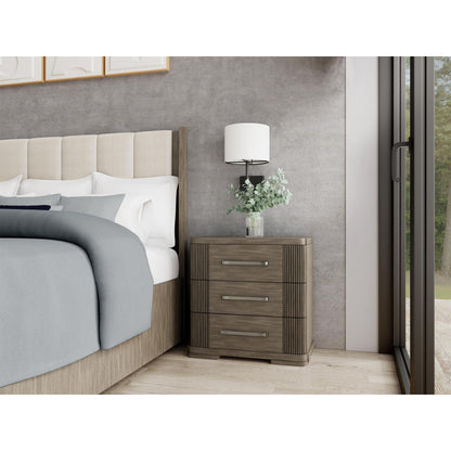Sariel - 3 Drawer Nightstand - Dark Brown