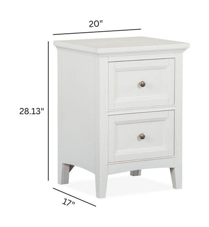 Heron Cove - Small Drawer Nightstand - Chalk White And Dovetail Gray
