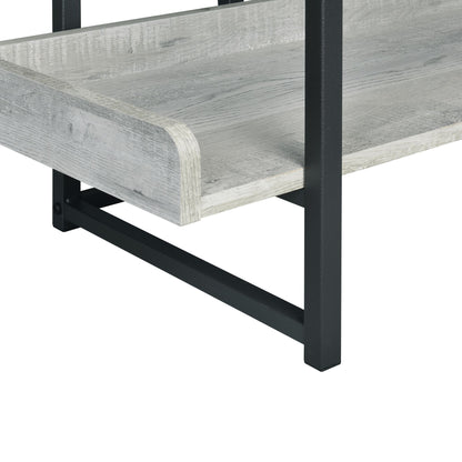 Preston - 2 Piece Desk And Bookshelf Set - Gray
