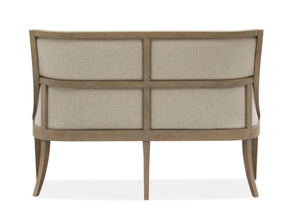Lancaster - Bench With Upholstered Seat & Back - Dovetail Gray