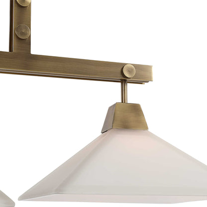 Brookdale - Industrial 3 Light Linear Chandelier - Gold