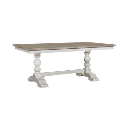 Whitney - Trestle Table Top - Antique Linen / Weathered Gray
