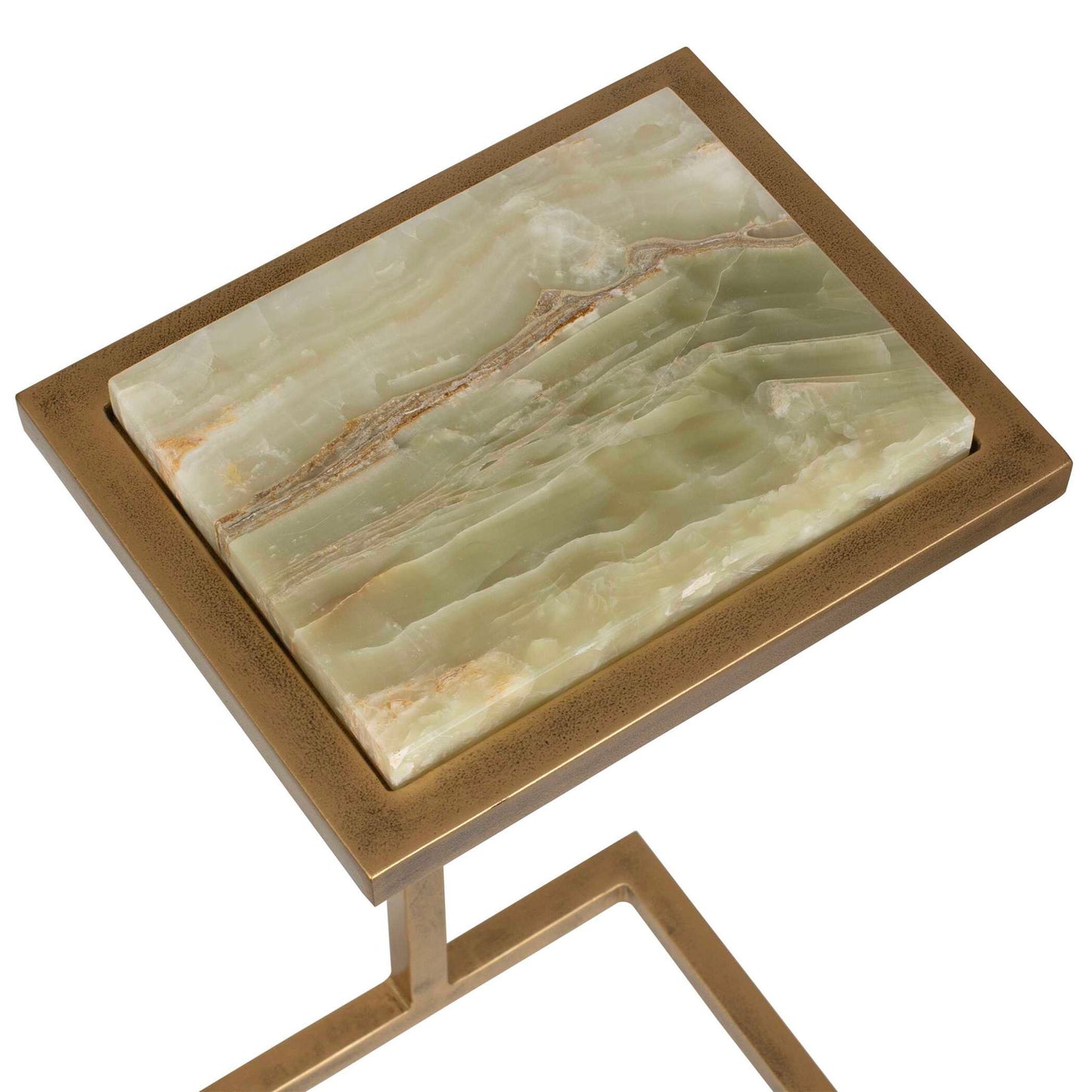 Gamora - Marble Drink Table - Gold / Green
