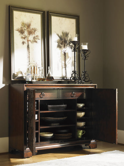 Royal Kahala - Balboa Carved Door Chest - Dark Brown