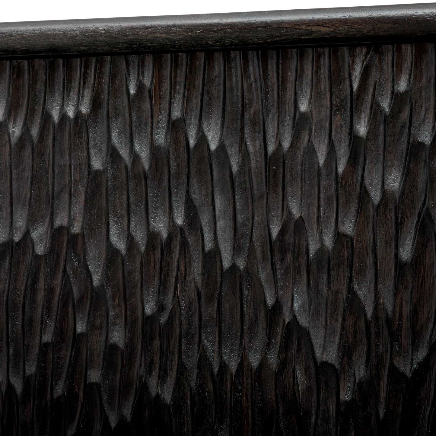 Stevenson - Chiseled 4 Door Cabinet - Black / Brown / Woodtone