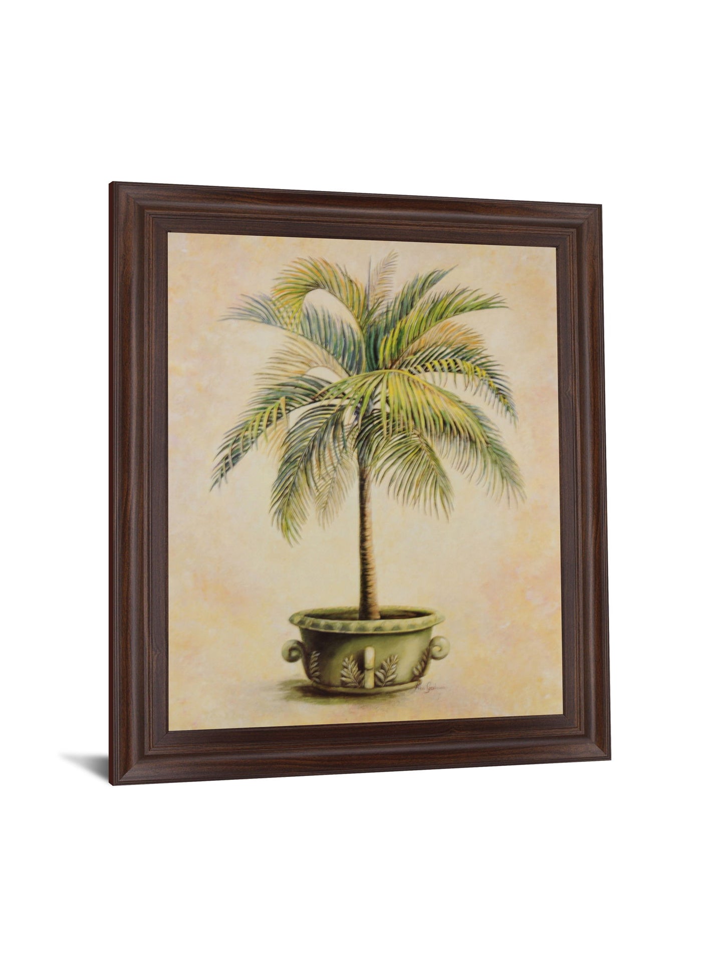 Verdant Palm Bliss - 28" x 34" Framed Wall Art - Beige