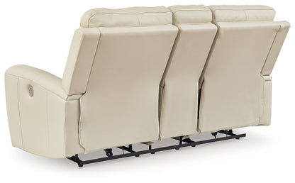 Dahlmoore - Dbl Power Reclining Loveseat With Console - Almond