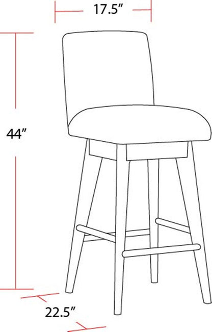 Escape - Dining Upholstered Swivel Barstool - Glazed Natural Oak / Mirage Mist