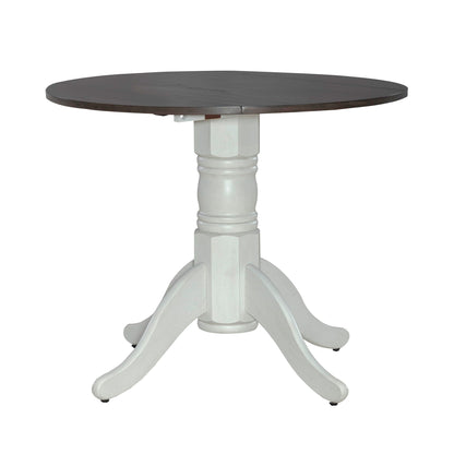 Brook Bay - Drop Leaf Table Base - Textured White / Carbon Gray