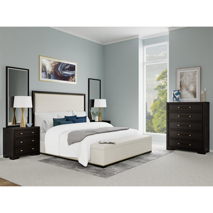 Lydia - Queen / King Upholstered Bed Rails - White