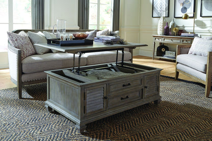 Lancaster - Lift Top Storage Cocktail Table (With Casters) - Dove Tail Gray