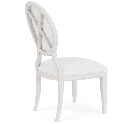 Hepburn - Oval Back Upholstered Side Chair (Set of 2) - White