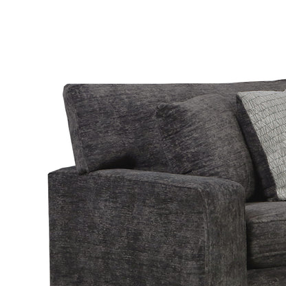 Tully - LHF Sofa With 4 Pillows - Galactic Charcoal
