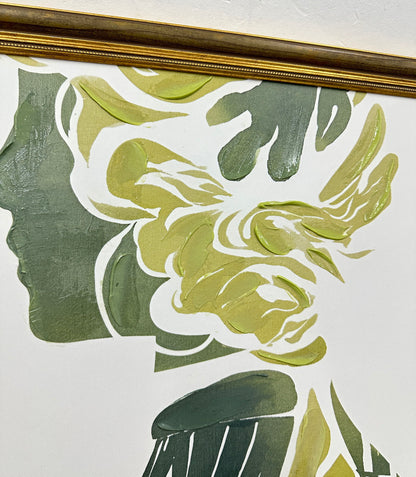 Sylvan Silhouette - 24 X 35 - Hand-Embellished Canvas In Frame - Green