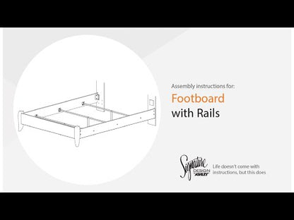 Paxberry - Twin Panel Footboard w/Rails - Whitewash